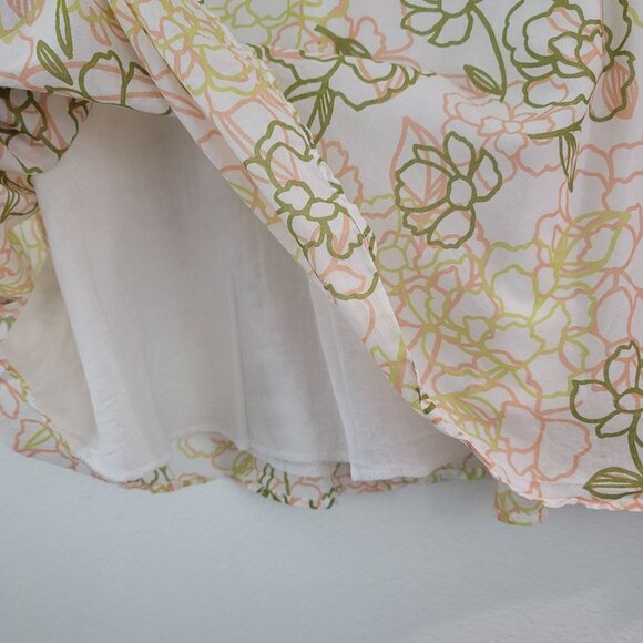VTG USA Womens Pastel Garden Floral Midi Skirt Sz 4 Lined Cottagecore Coquette - Picture 5 of 11
